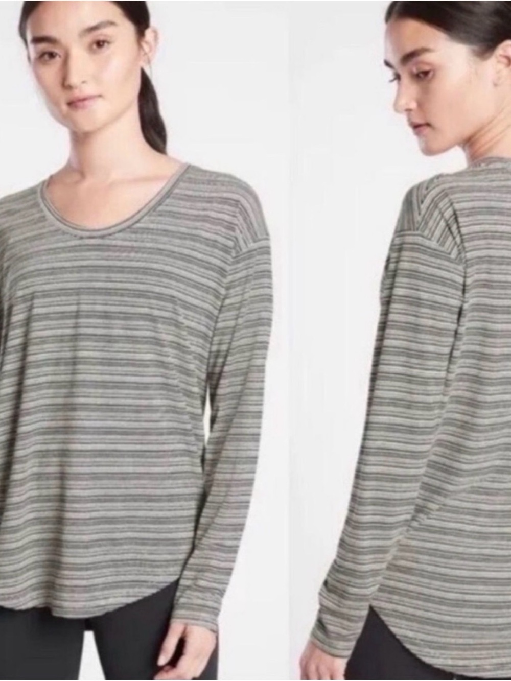 Athleta Cloudlight Stratus Striped Long Sleeve Tee Medium